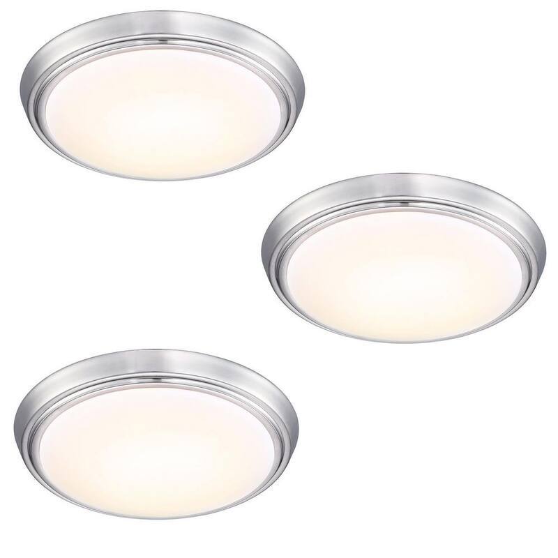 Brushed Nickel Selectable Flush Mount Ceiling Light (3-Pack）-Paradise Island Wear