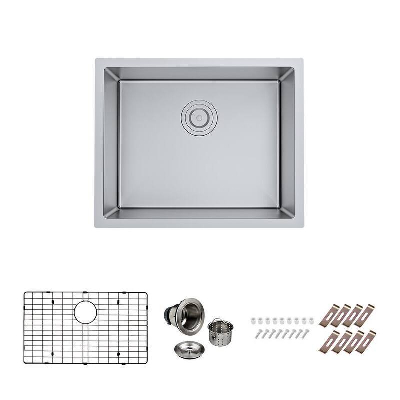 16-Gauge Stainless 22 in. Single Bowl Undermount Kitchen Sink with Bottom Grid and Drain-Paradise Island Wear