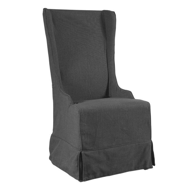 Atlantic Beach Charcoal Linen Wing Dining Chair-Paradise Island Wear