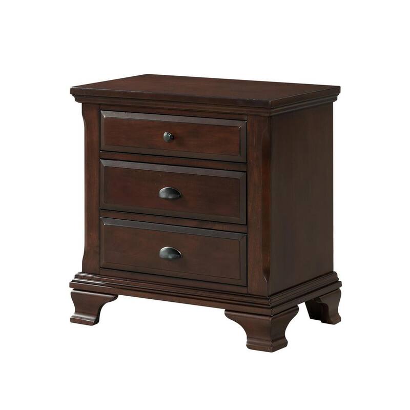 3-Drawer Cherry Nightstand-Paradise Island Wear