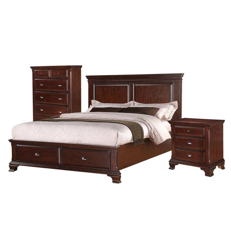 3-Piece Cherry Queen Storage Bedroom Set-Paradise Island Wear