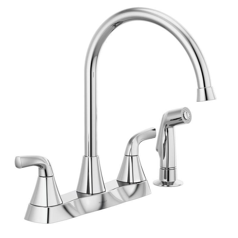 2-Handle Standard Kitchen Faucet with Side Sprayer in Chrome-Paradise Island Wear