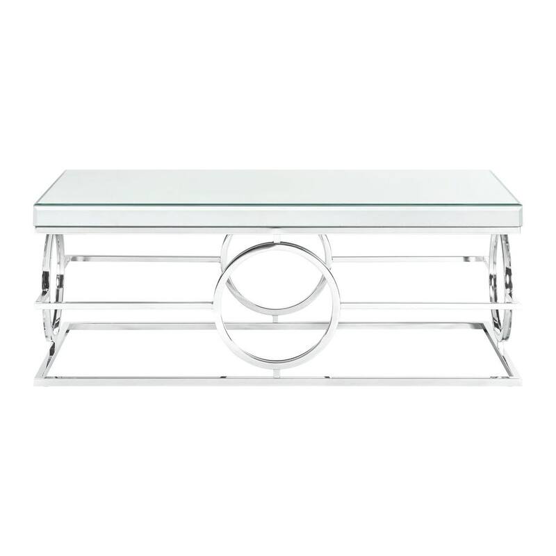 Rectangle Mirrored 47 in. Coffee Table-Paradise Island Wear
