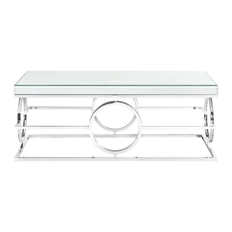 Rectangle Mirrored 47 in. Coffee Table-Paradise Island Wear