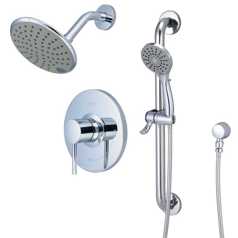 Single Handle 1-Spray Patterns 6 in. Shower Head Face Wall Mount Handheld Shower Head in Chrome-Paradise Island Wear