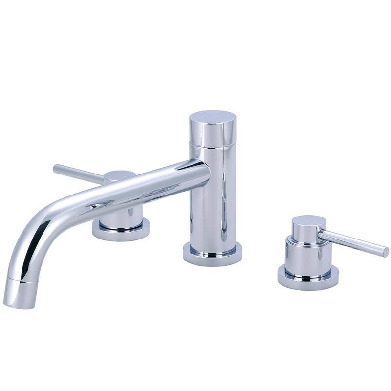 2-Handle Deck Mounted Roman Tub Faucet in Polished Chrome-Paradise Island Wear