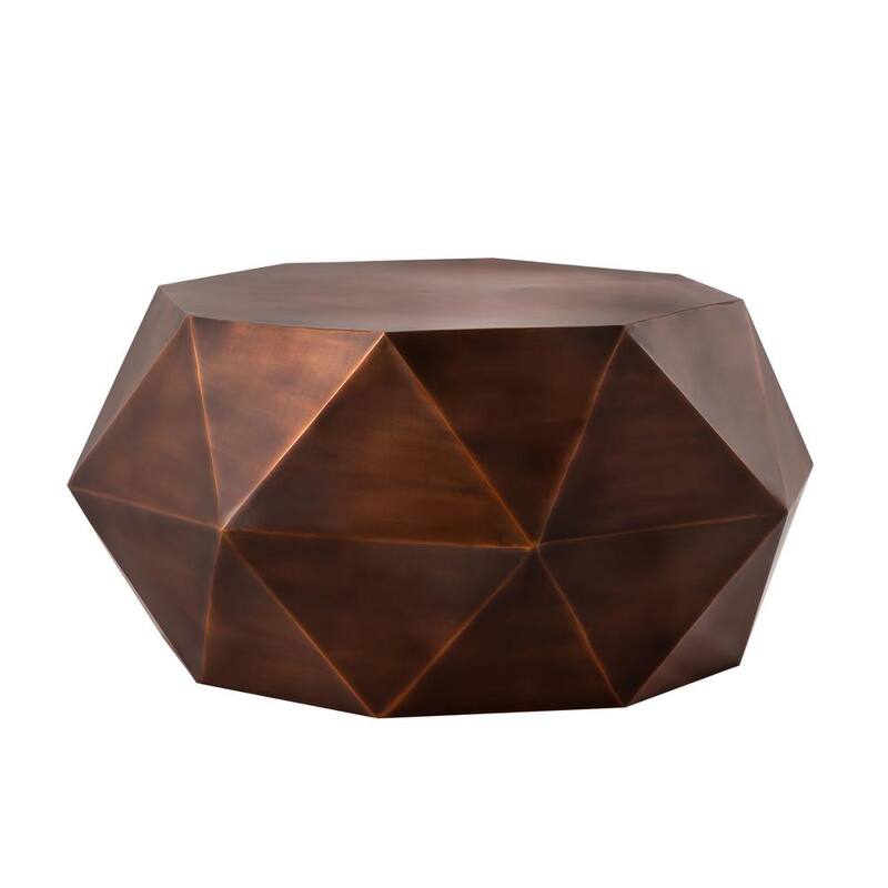 25.5 in. Copper Octangle Iron Coffee Table-Paradise Island Wear