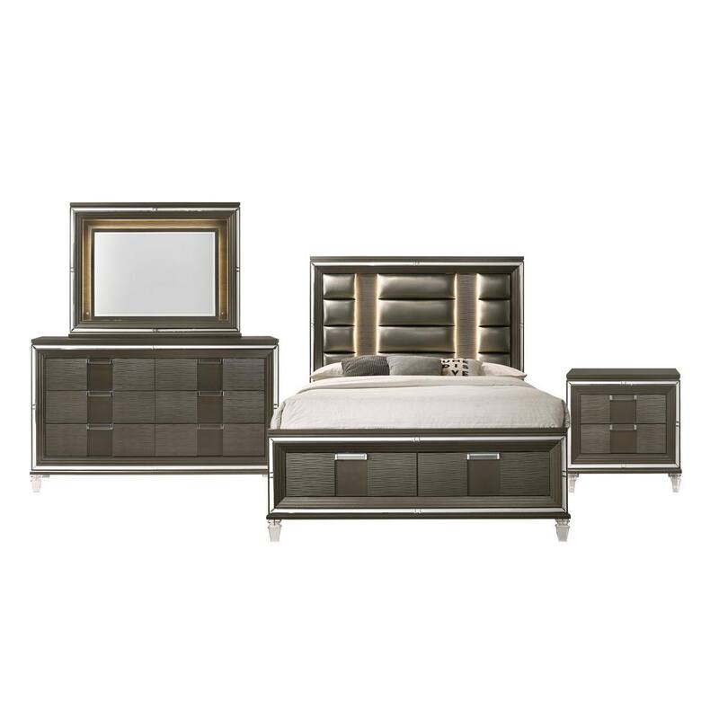 4-Piece Copper Queen Storage Bedroom Set-Paradise Island Wear