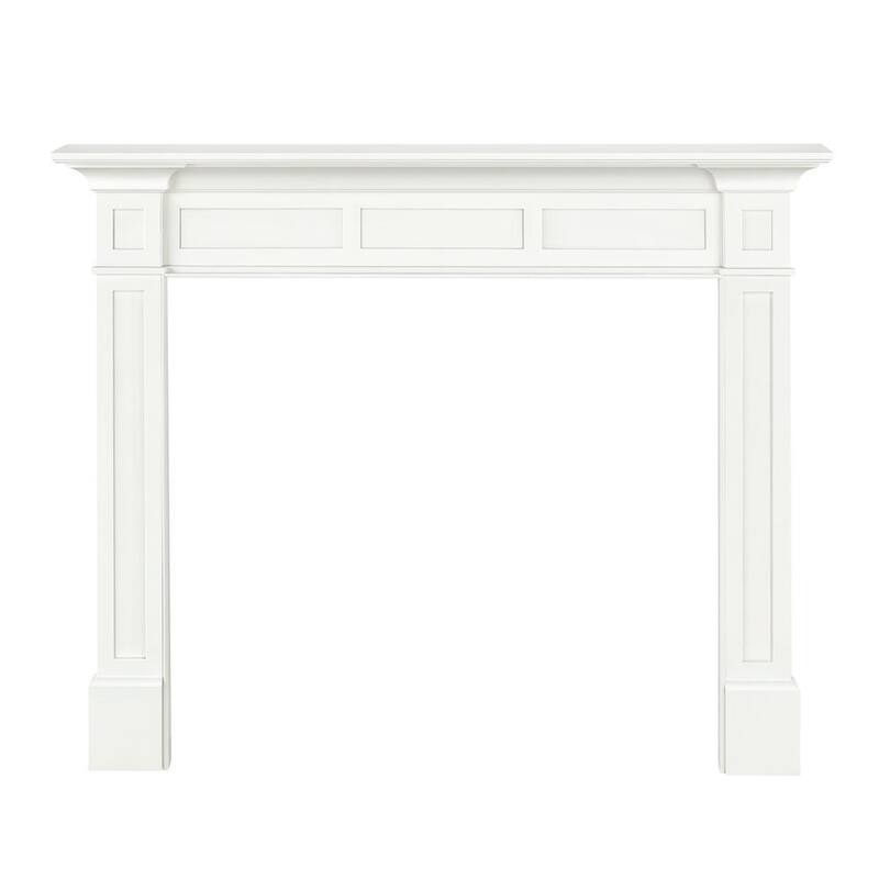 48 in. x 42 in. Crisp White Full Surround Interior Opening Fireplace Mantel-Paradise Island Wear