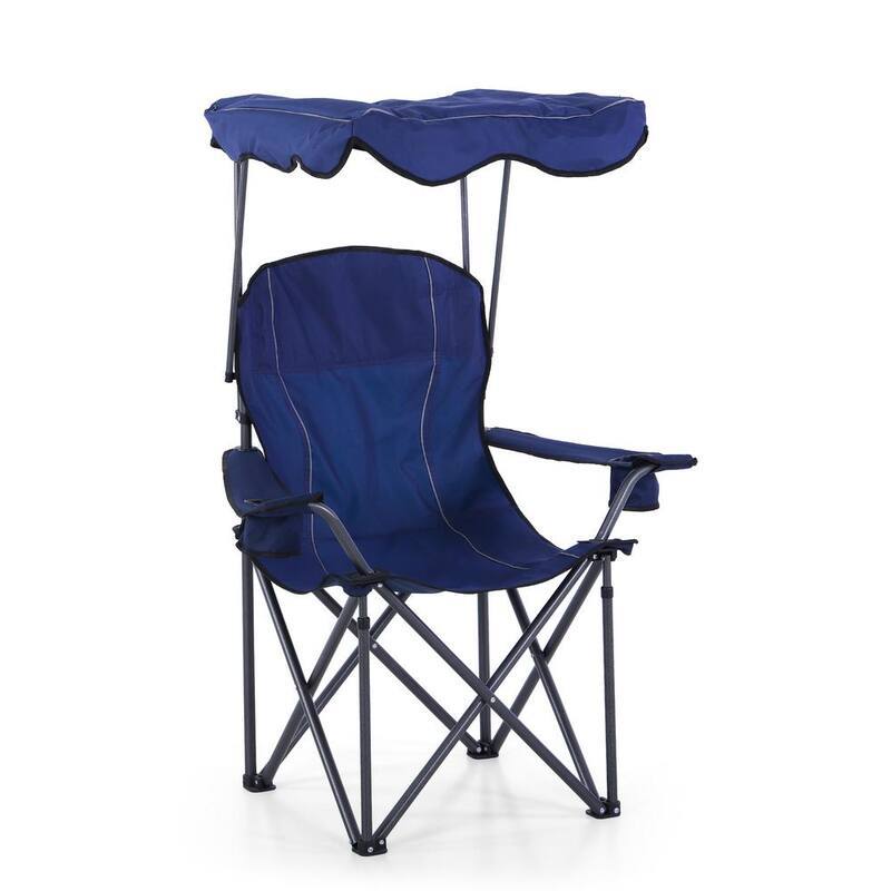 Camping Chair With Canopy 50+ UPF Dark Blue Folding Chair-Paradise Island Wear