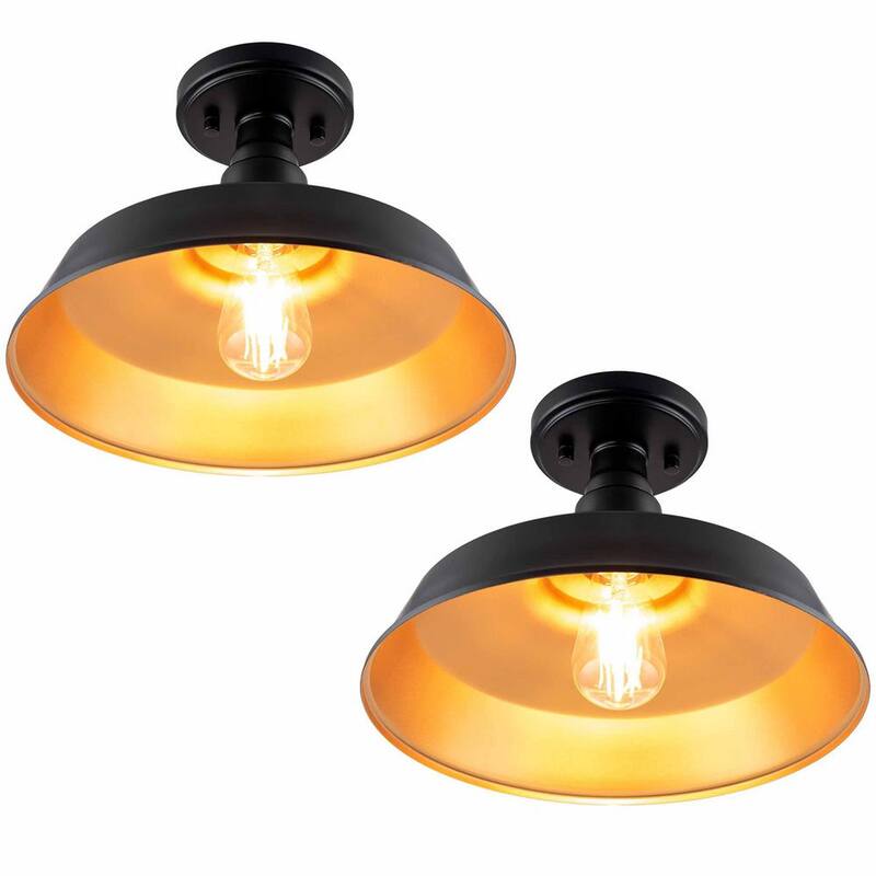 1- Light Dark Bronze Outdoor Semi Flush Mount (2-Pack)-Paradise Island Wear