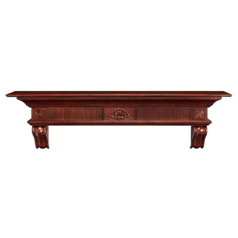 6 ft. Distressed Cherry Cap-Shelf Mantel-Paradise Island Wear