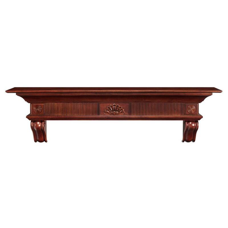 6 ft. Distressed Cherry Cap-Shelf Mantel-Paradise Island Wear