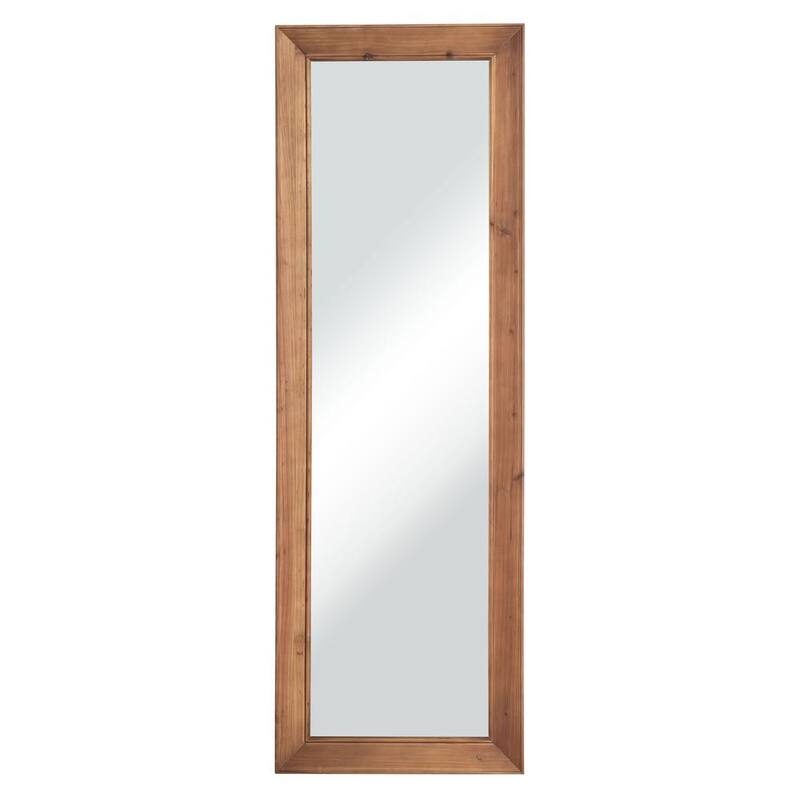 65 in. x 22 in. Modern Solid Wood Rectangle Framed Wood Color Full Length Decorative Mirror-Paradise Island Wear