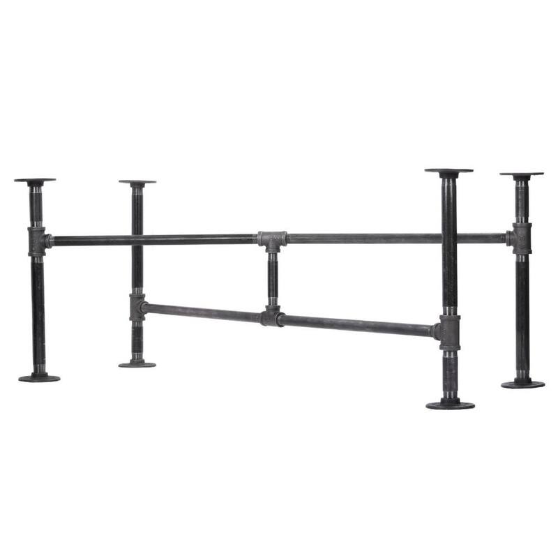 3/4 in. x 3.5 ft. L x 18 in. H Black Pipe Turnpike Design Coffee Table Kit-Paradise Island Wear