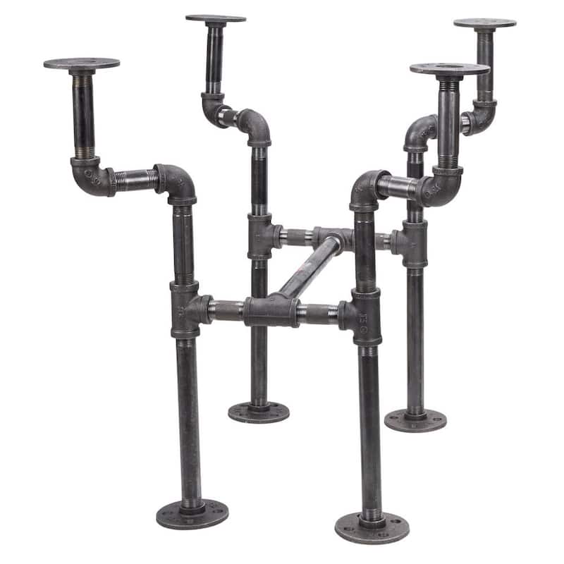 1/2 in. Black Pipe 10.5 in. W x 16/5 in. D x 19 in. H Streetlights Design End Table Kit-Paradise Island Wear