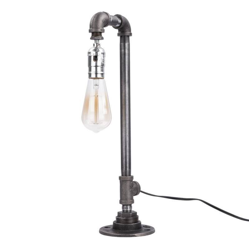 1/2 in. Black Pipe 17.5 in. H Reader Table Lamp Kit-Paradise Island Wear