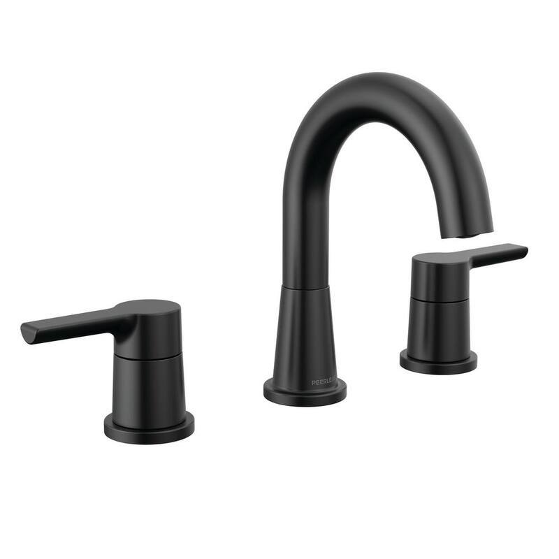 Flute 8 in. Widespread Double-Handle Bathroom Faucet in Matte Black-Paradise Island Wear