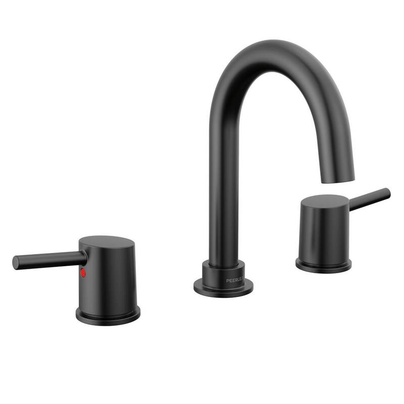 Precept 8 in. Widespread 2-Handle Bathroom Faucet in Matte Black-Paradise Island Wear