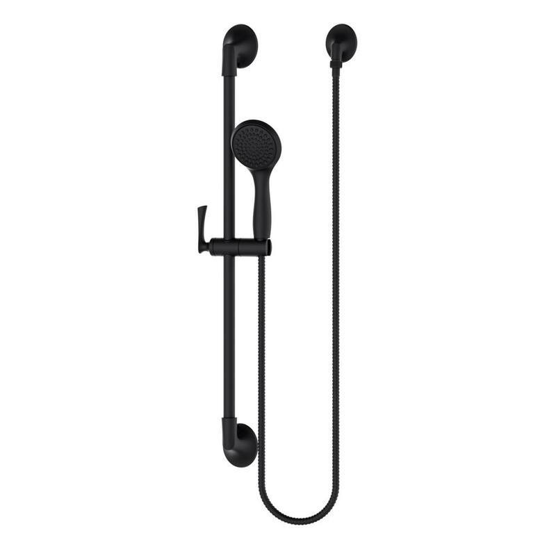 1-Spray Slide Bar Hand Shower in Matte Black-Paradise Island Wear