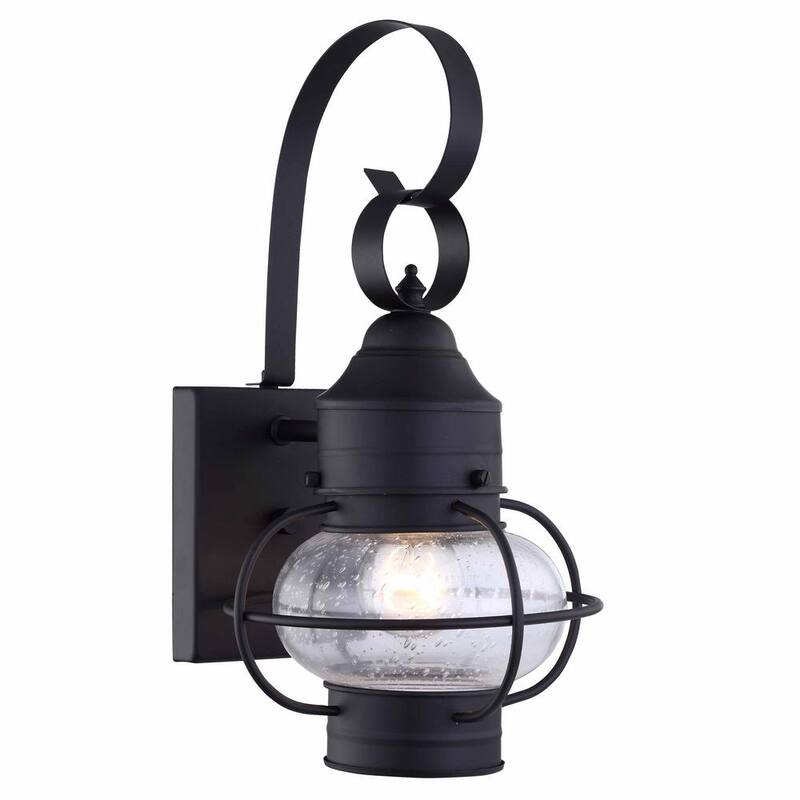 1- Light Matte Black Outdoor Wall Lantern Sconce-Paradise Island Wear