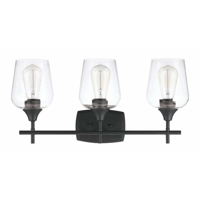 22.68 in. 3-Lights Matte Black Wall Mount Vanity Light-Paradise Island Wear