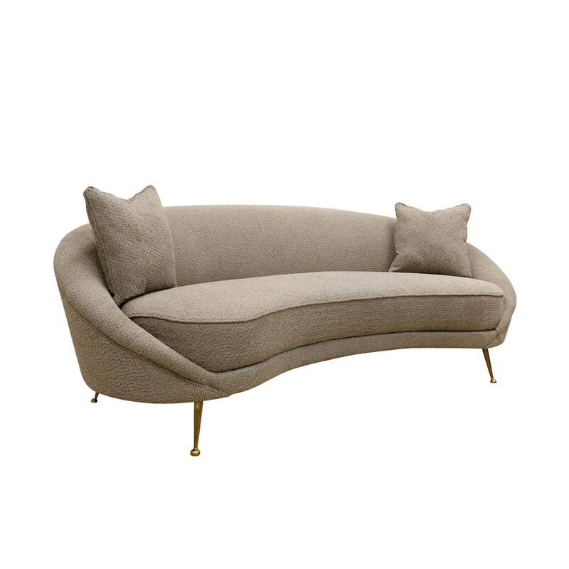 Luna 87 in. WSlope Arm Polyester Curved Sofa in Mocha-Paradise Island Wear