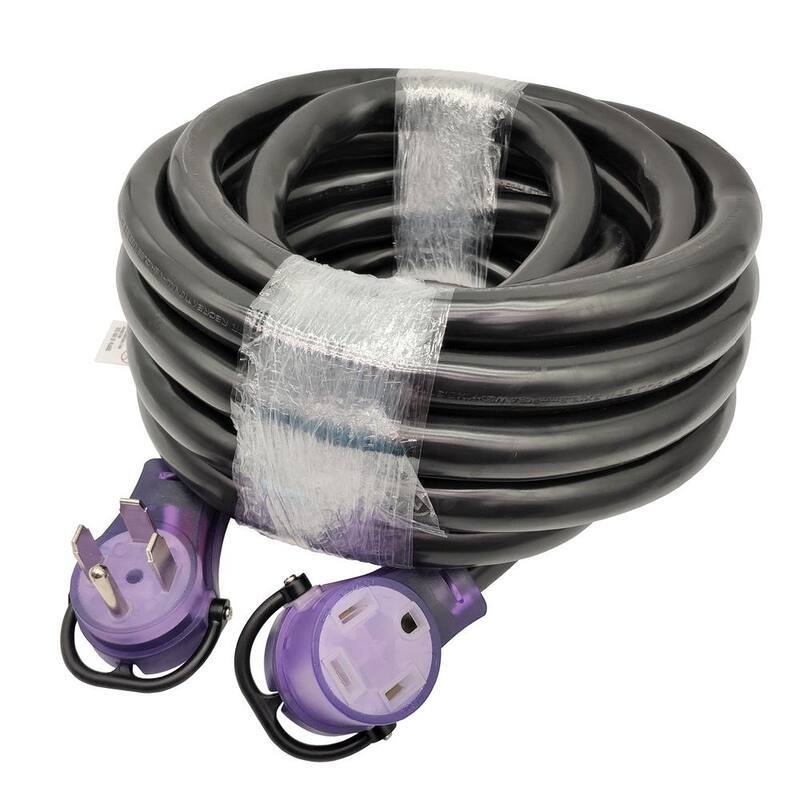 30 ft. 6/3 8/1 UL Listed Heavy-Duty RV/Generator 14-60 ExtensionCord 14-60P Male Plug to 14-60R Receptacle-Paradise Island Wear