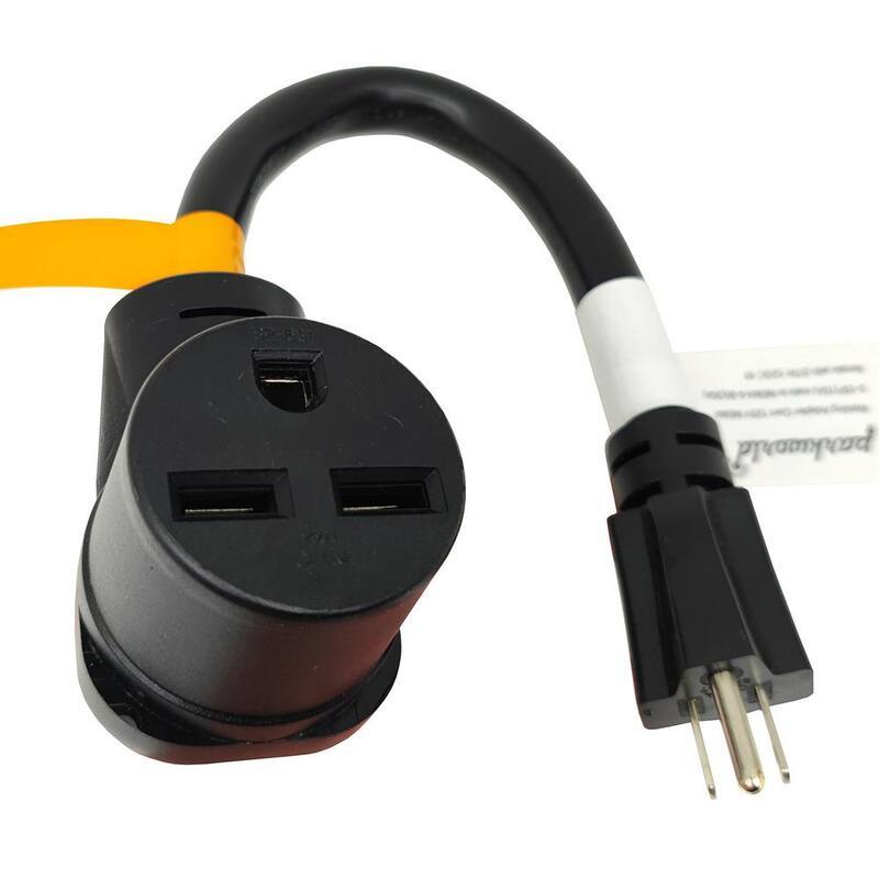 1 ft. 10/3 3-Wire 15 Amp 125-Volt 3-Prong NEMA 5-15P Plug to 3-30 Amp 250-Volt 6-30R Receptacle Adapter Cord-Paradise Island Wear