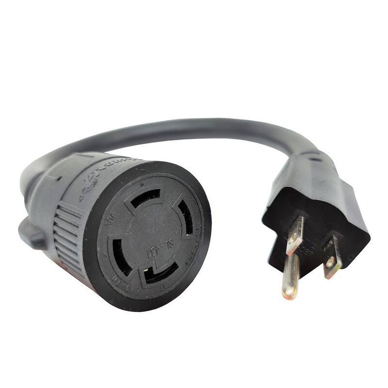 1.5 ft. 10/3 3-Wire Household 15 Amp 125-Volt NEMA 5-15P Plug to Generator 3-Prong Locking L14-30R Adapter Cord-Paradise Island Wear
