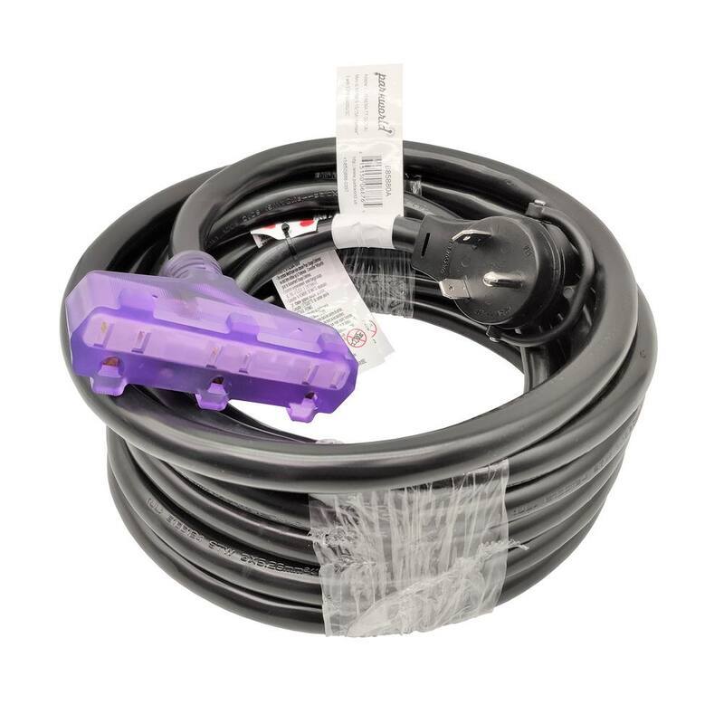 25 ft. 10/3 RV 30 125-Volt 3-Prong TT-30P Plug to 3x 5-15R Tri-Outlets Adapter Cord ( TT-30P to (3)5-15R)-Paradise Island Wear