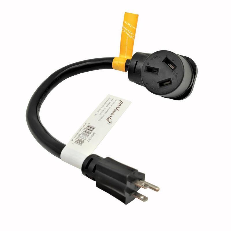 1.5 ft. 10/3 3-Wire 15 Regular Household 5-15P Plug to 50 Range/Oven 10-50R Adapter Cord(ONLY for 125-Volt)-Paradise Island Wear