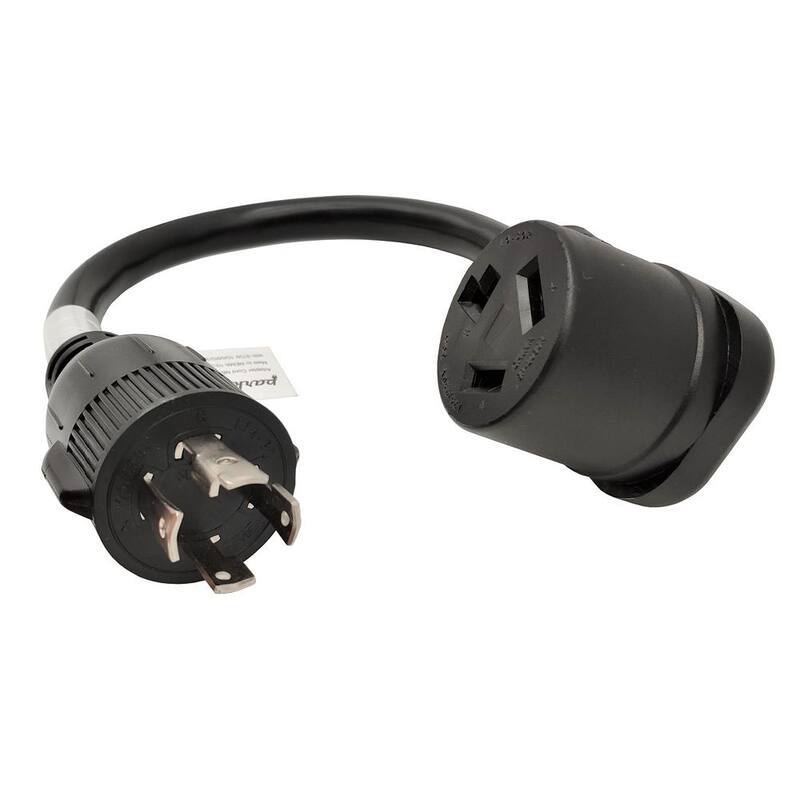 1.5 ft. 10/3 3-Wire Generator 30 Amp 125/250-Volt 4-Prong Locking L14-30P to Dryer 3-Prong 10-30R Adapter Cord-Paradise Island Wear