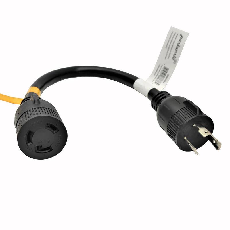 1.5 ft. 10/3 3-Wire Generator 30 125-Volt 3-Prong Locking Plug L5-30P to 30 Locking L6-30R Adapter Cord-Paradise Island Wear