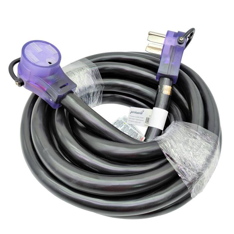 30 ft. 6/3+8/1 4-Wire Heavy-Duty RV/EV/Generator 50 125-Volt/250-Volt 14-50 Extension Cord 14-50P to 14-50R-Paradise Island Wear
