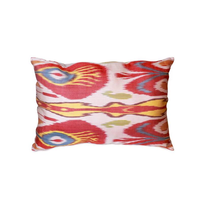 Ikat Geometric 15 in. x 24 in. Pure Silk Pillow-Paradise Island Wear