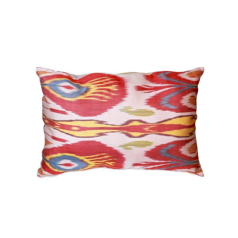 Ikat Geometric 15 in. x 24 in. Pure Silk Pillow-Paradise Island Wear