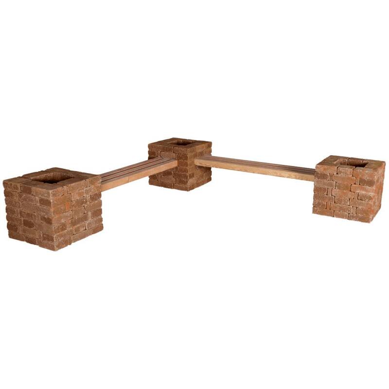 114 in. x 24.5 in. x 17.5 in. Concrete Garden Bench/Planter Kit in-Paradise Island Wear