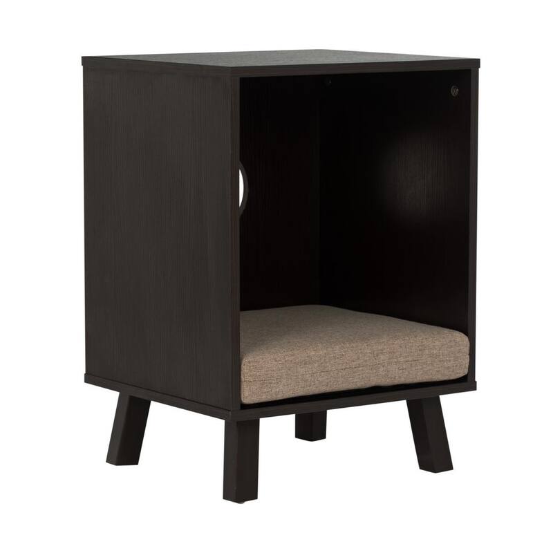 17.75 in. Pet Bed End Table Nightstand for Medium Dog or Cat with Easy to Clean Mattress Cover in Expresso Sand-Paradise Island Wear