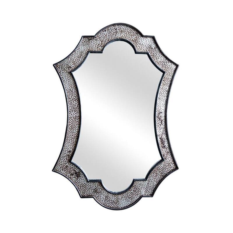 Medium Irregular Grey Art Deco Mirror (40 in. H x 26 in. W)-Paradise Island Wear