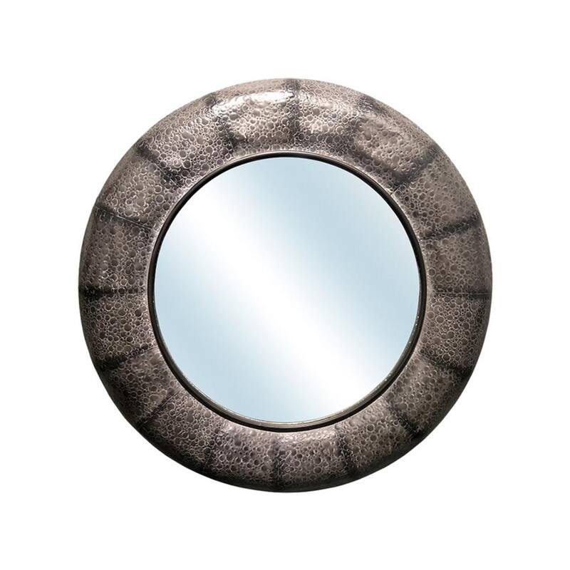 35 in. x 35 in. Modern Round Metal Framed Contemporary Accent Mirror-Paradise Island Wear