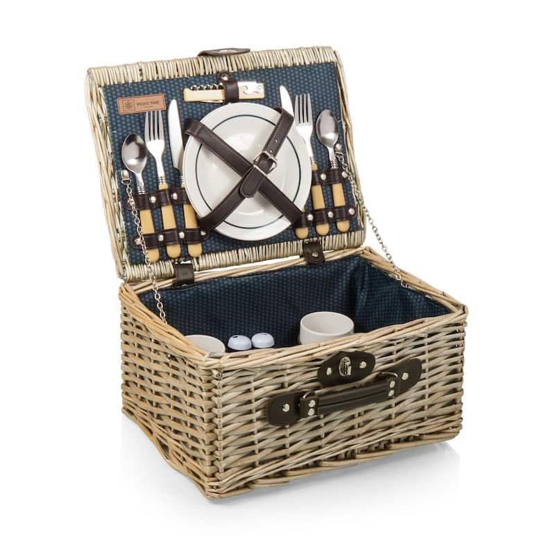 Natural Wood Picnic Basket-Paradise Island Wear