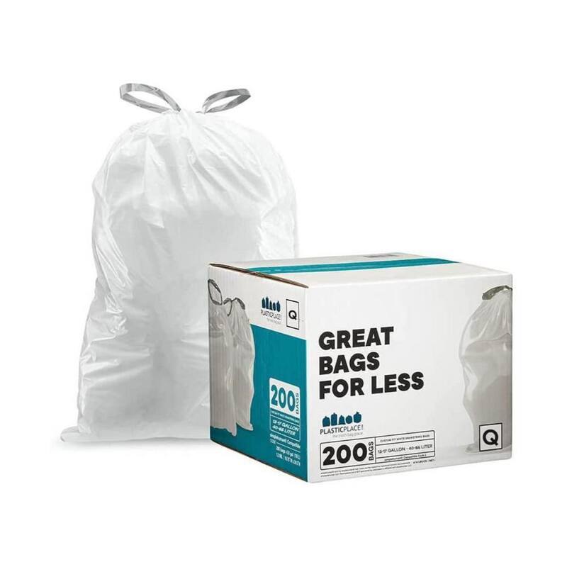 25.25 in. x 32.75 in., 13-17 Gal. White Drawstring Trash Bags Simplehuman Code Q Compatible (200-Count 4-Pack)-Paradise Island Wear