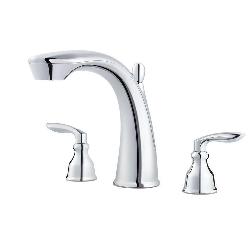 2-Handle Deck-Mount Roman Tub Faucet Trim Kit in Polished Chrome (Valve Not Included)-Paradise Island Wear