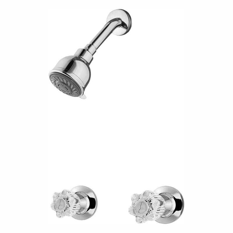 2-Handle 3-Spray Round Shower Faucet in Polished Chrome (Valve Included)-Paradise Island Wear