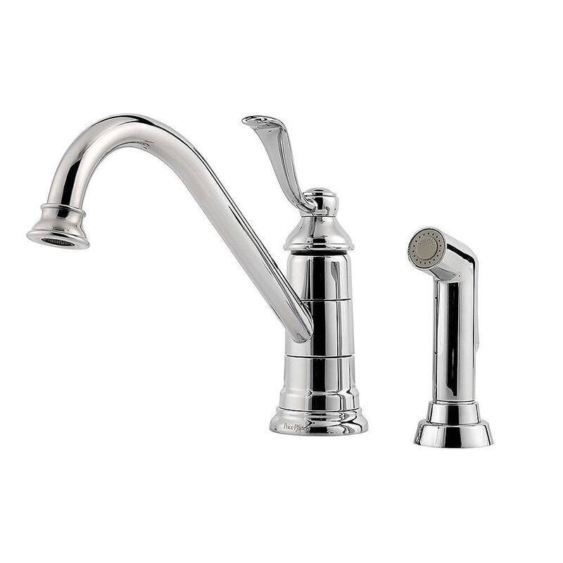 Portland Single-Handle Standard Kitchen Faucet with Side Sprayer in Polished Chrome-Paradise Island Wear