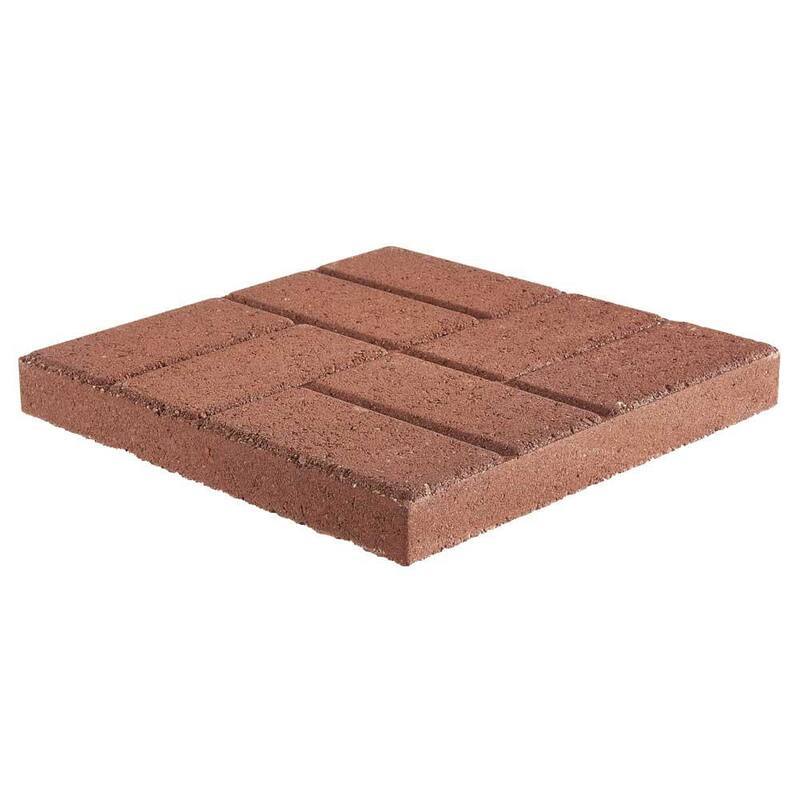 16 in. x 16 in. x 1.77 in. Red Concrete Brickface Step Stone(84-Pieces/149 sq. ft./Pallet)-Paradise Island Wear