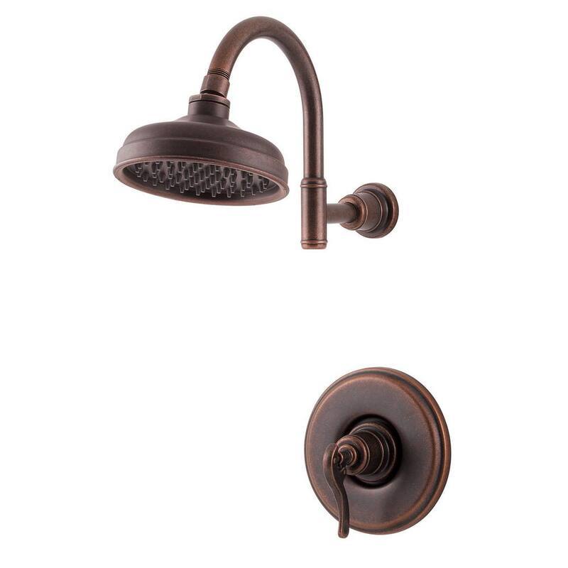 1-Handle Shower Faucet Trim Kit in Bronze (Valve Not Included)-Paradise Island Wear