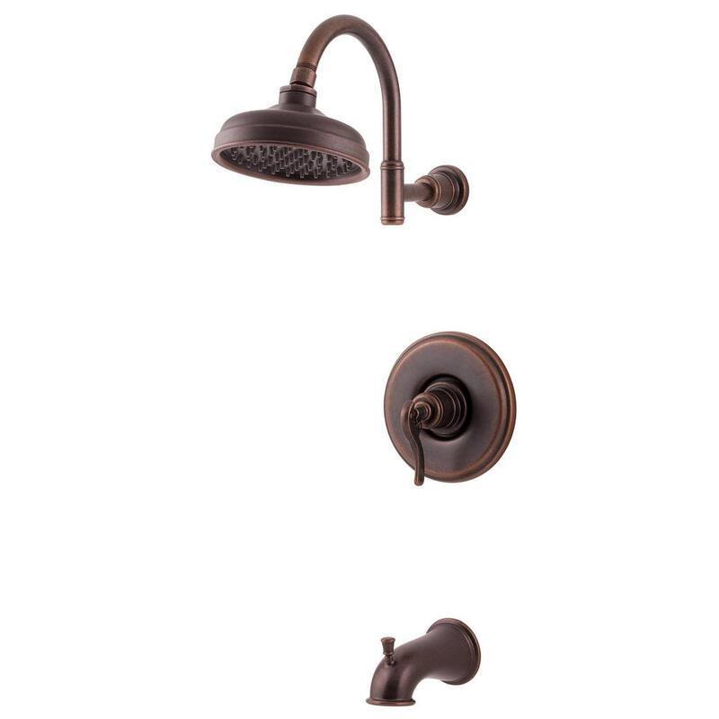 Ashfield 1-Handle 1-Spray Tub and Shower Trim Kit in Rustic Bronze (Valve Not Included)-Paradise Island Wear