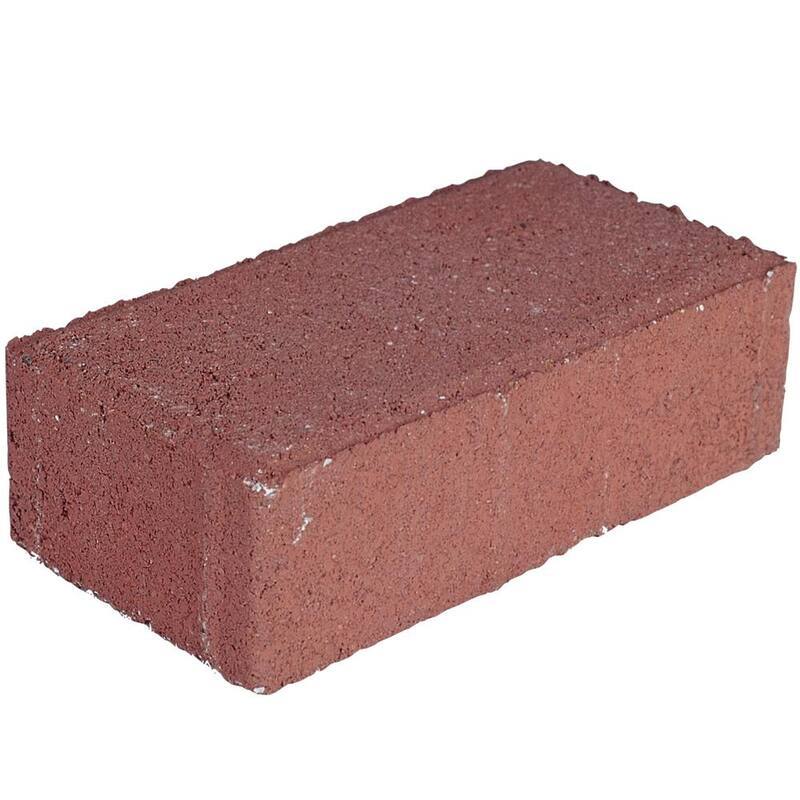 7.87 in. L x 3.94 in. W x 2.36 in. H 60 mm Red Concrete Paver (480-Piece/103 sq. ft./Pallet)-Paradise Island Wear
